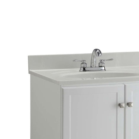 Juno Rectangle Semi-Gloss White Furniture Style 2-Door Vanity Set
