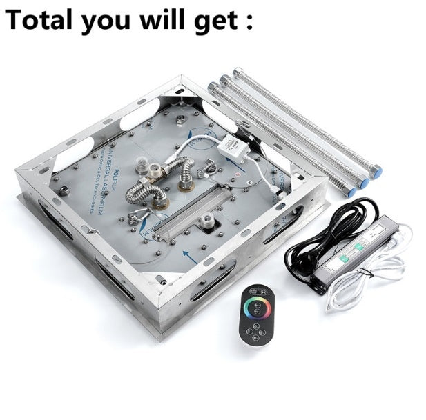 Juno Square 16" Stainless Steel Ceiling Remote Control LED Showerhead