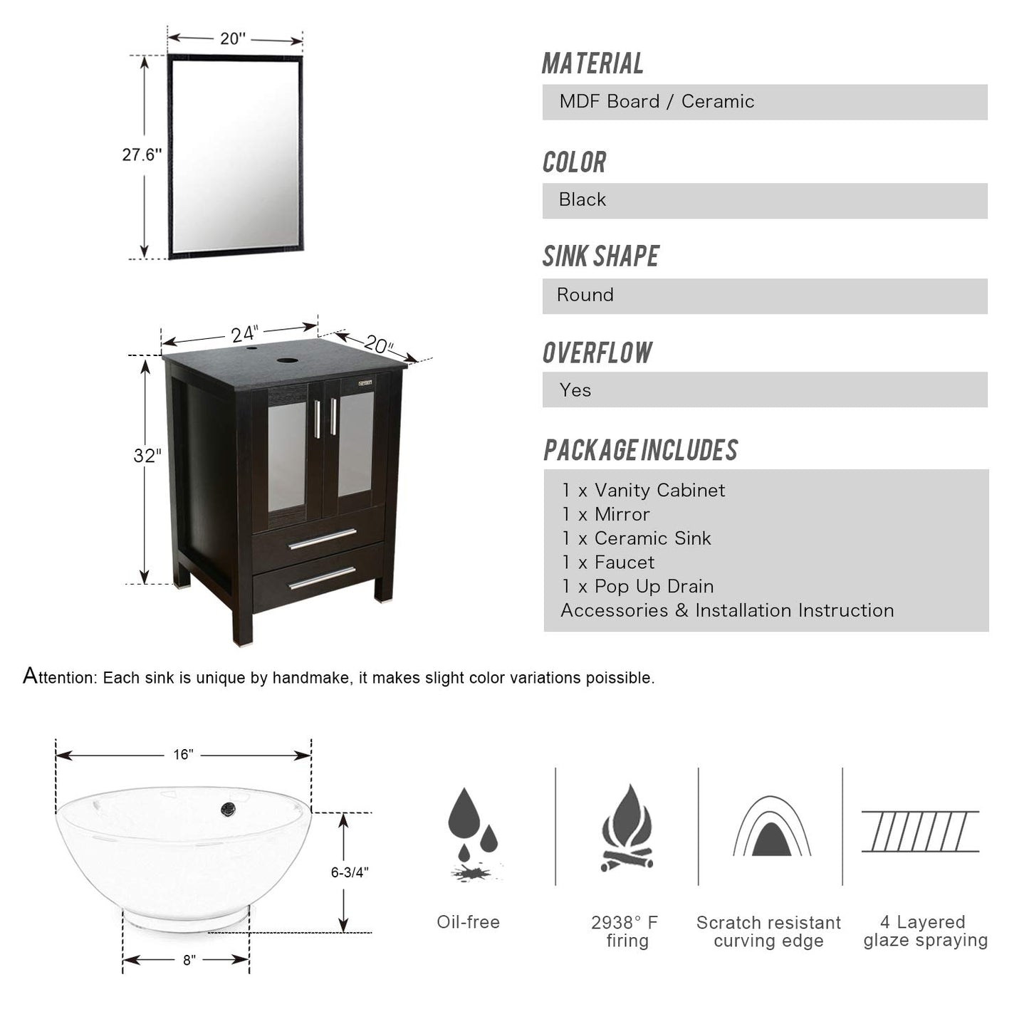 Juno Ceramic Vessel Vanity Set