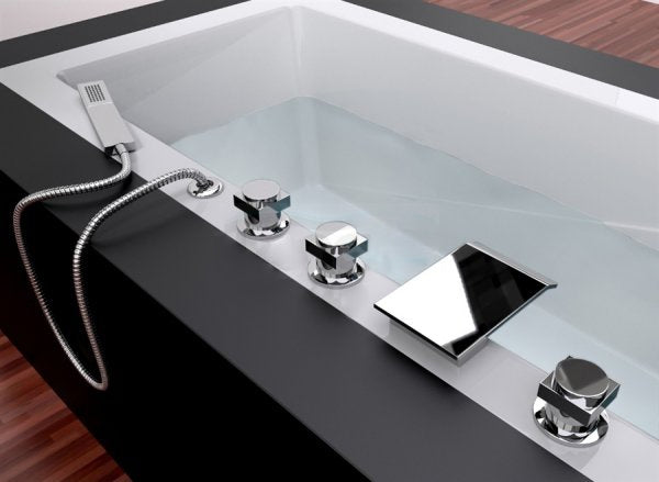Juno Square Triple Handle Roman Tub Faucet