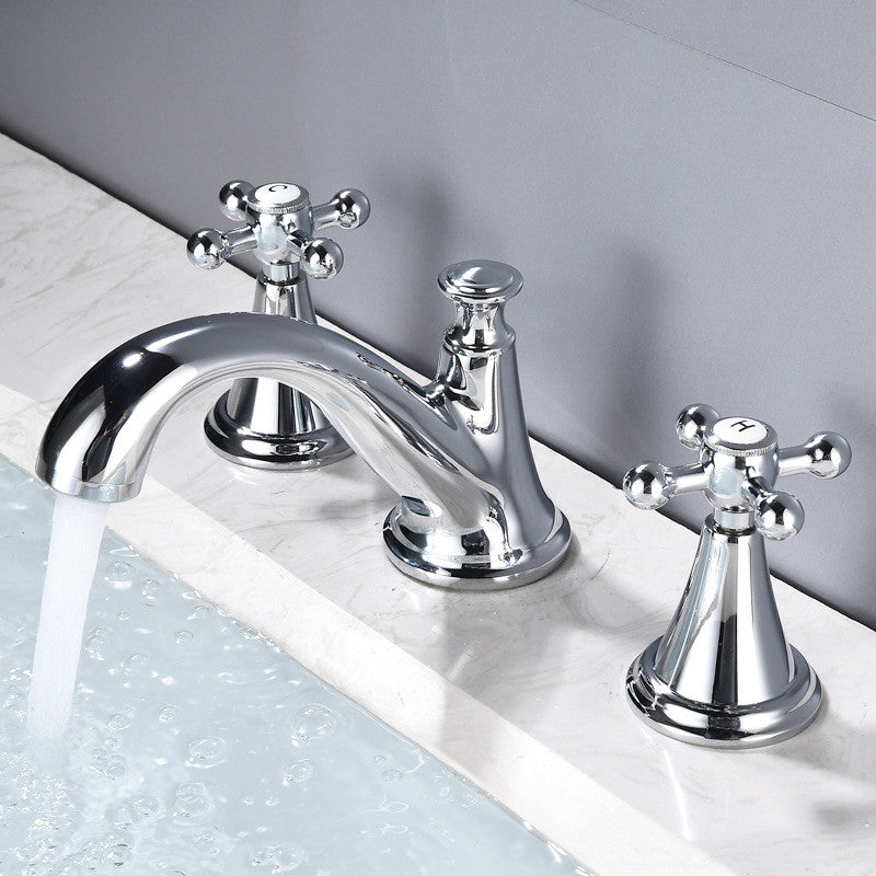 Juno Widespread Brass Dual Handle Bathroom Sink Faucet
