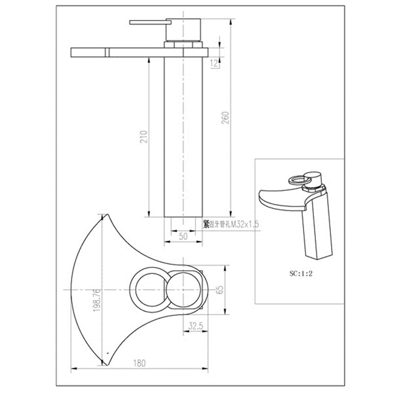 Kayla Copper Waterfall Bathroom Sink Faucet