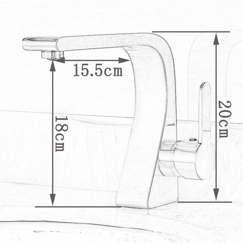 Modern Style Gold Finish Deck Bathroom Faucet