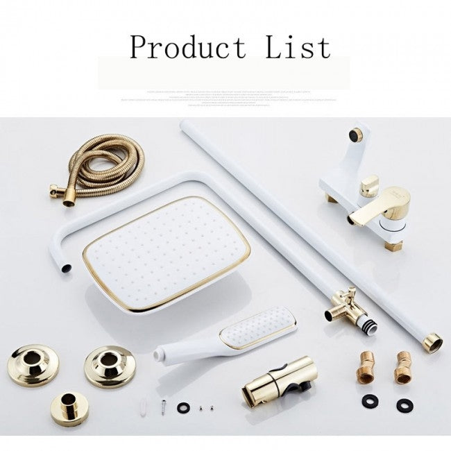 Juno Rich Luxury Waterfall Painted Wall Mount Shower Head with Handheld Shower