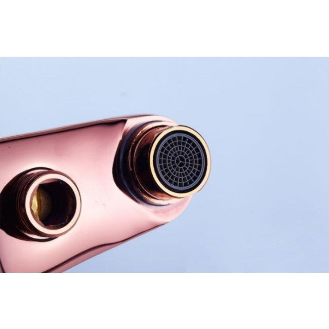 Juno Rose Gold Polished Single Handle Wall Installation Bathtub Faucet with Handheld Shower
