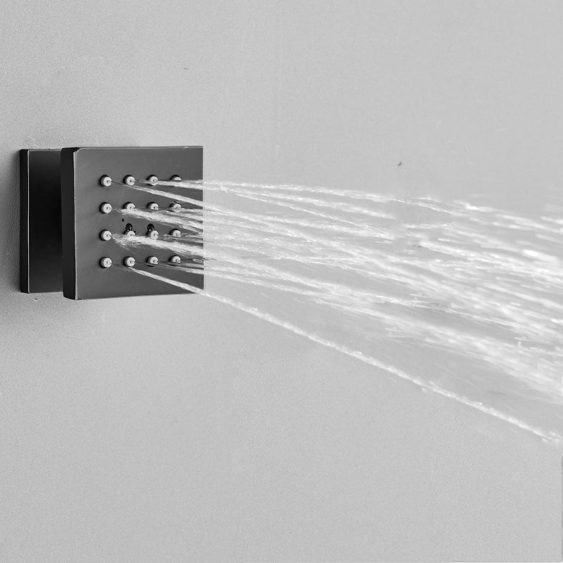 Juno Musical Rectangular Matte Black Ceiling Remote Control LED Shower Head