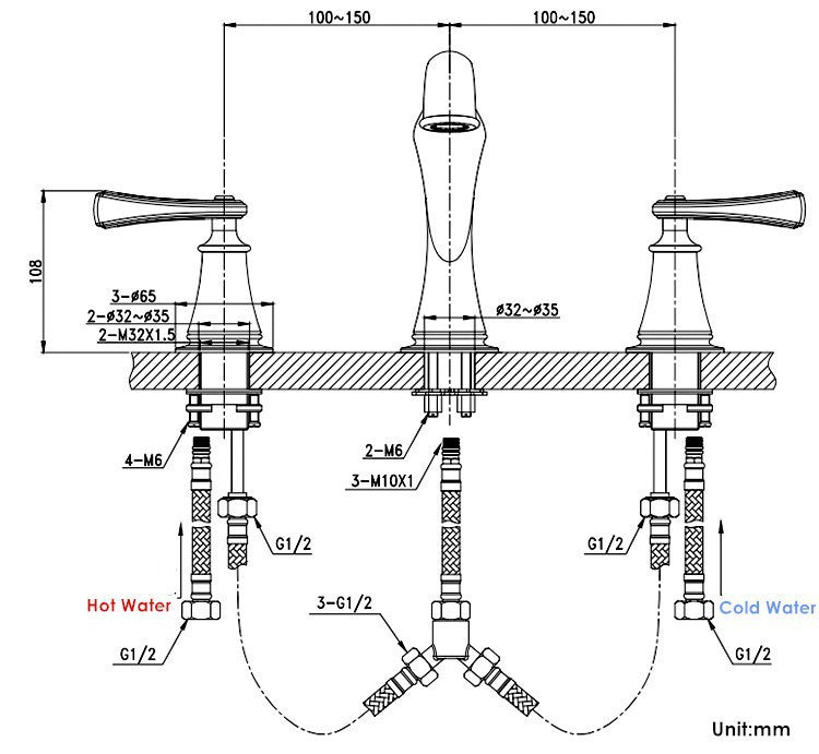 Juno Solid Brass Luxurious 8 inch widespread Bathroom Faucet Lavatory Wash Basin Mixer Tap