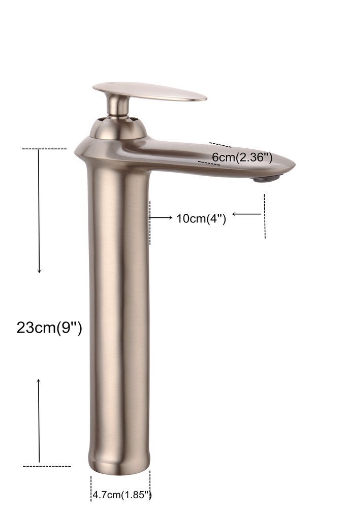 Sorrento Tall Brushed Nickel Bathroom Sink Vessel Faucet Mixer Tap