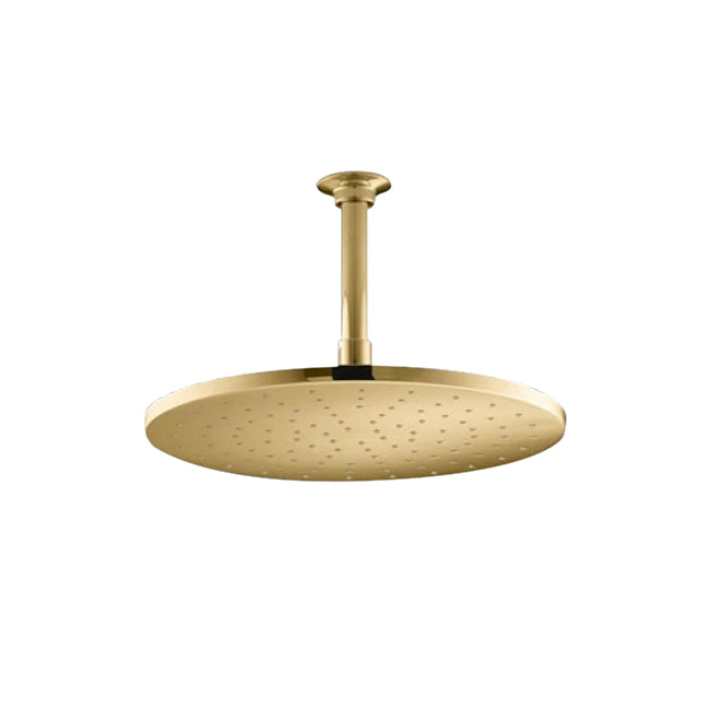 Stainless Steel Gold Tone Round LED Shower Head