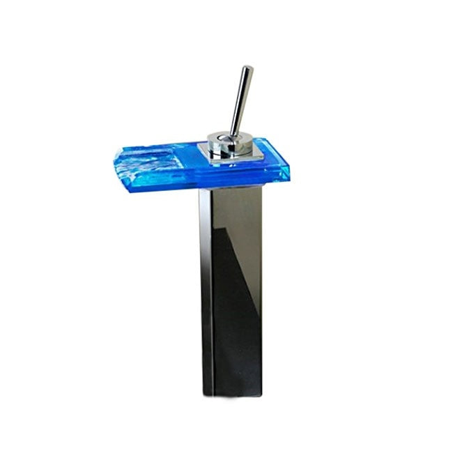 Signle Lever Glass LED Bathroom Sink Faucets
