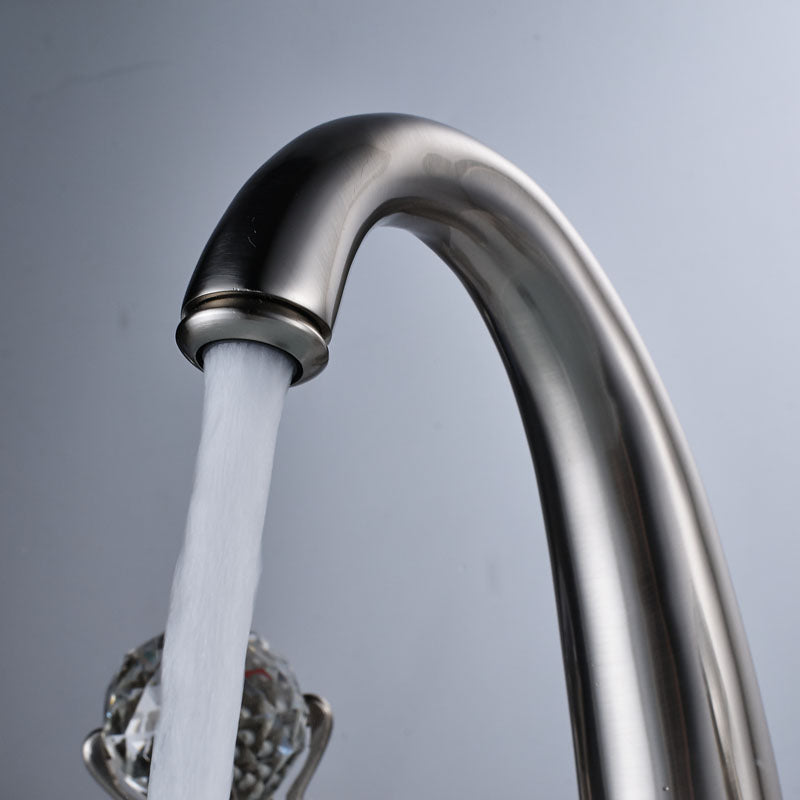 Sucre Brushed Nickel Widespread Dual Handle Sink Mixer Tap
