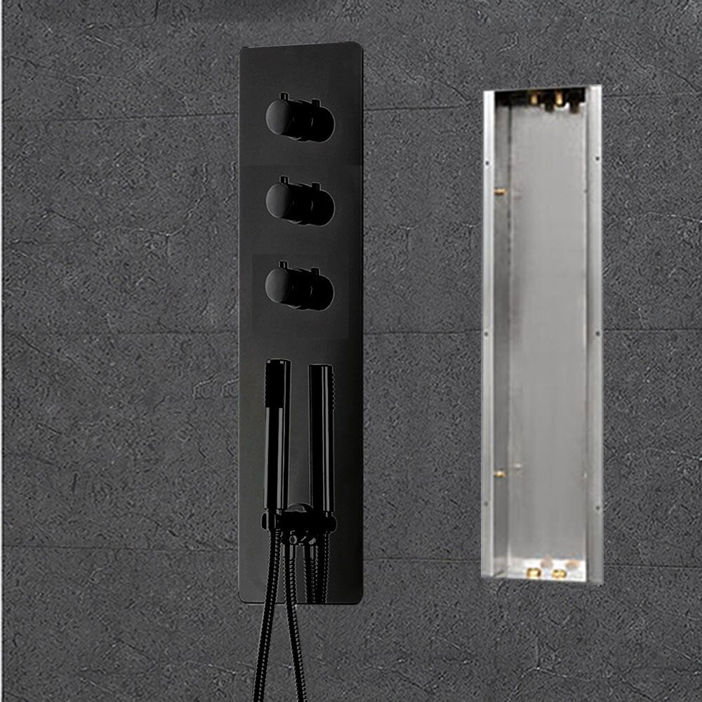Super Luxury Shower 5 Function Recessed Ceiling Mount LED Large Shower Set System