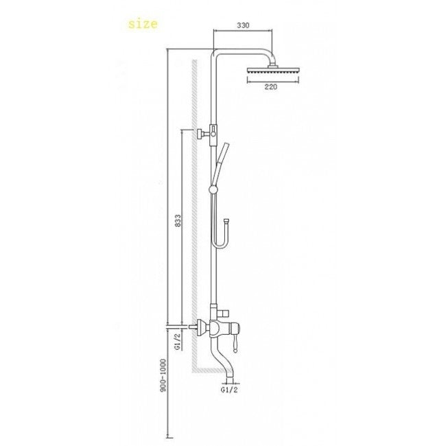 Turin Antique Wall Mount Shower And Bathtub Dual Handle Faucet Set