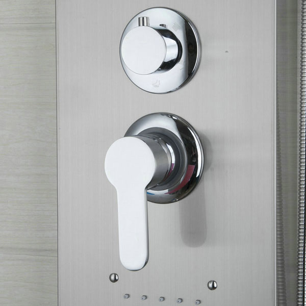 Wall Mounted Steel Shower Panel With Massage System & Spout 4