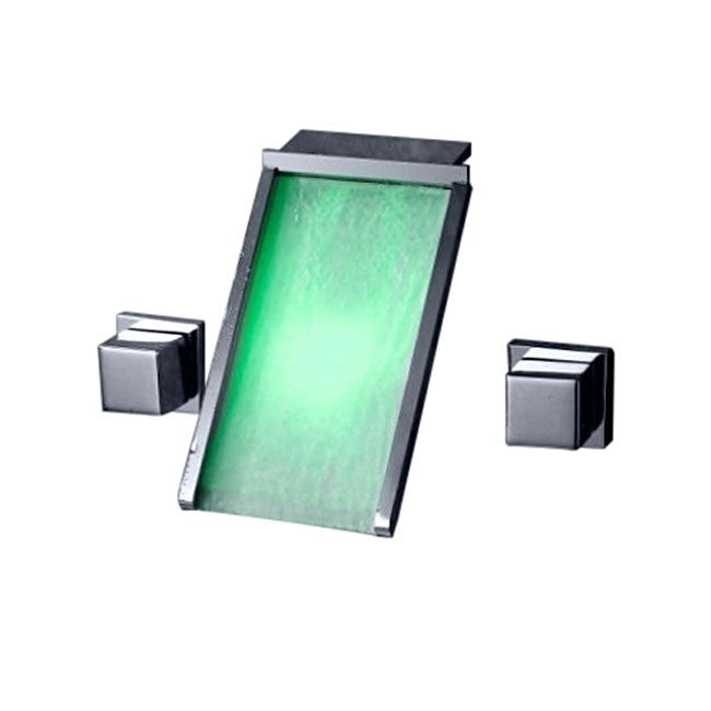 Wall Mount Bathroom Sink Faucet With LED Glass