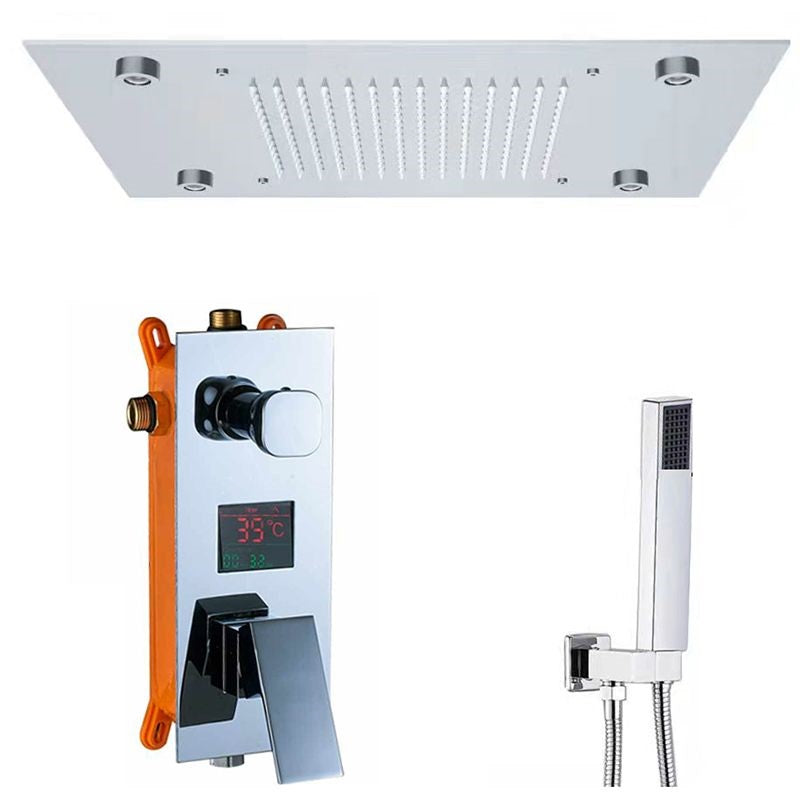 Watrefall Rainfall Remote Control LED Shower Head Ceiling Mount Single Handle