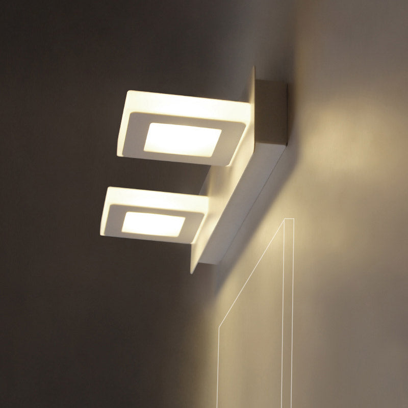 Juno New 3 Square White Wall Mount LED Lighted Mirrors For Makeup