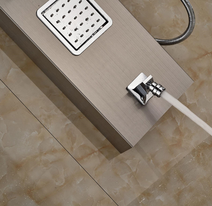 Juno Brass Brushed Nickel Stainless Steel Contemporary Bath Shower Faucets