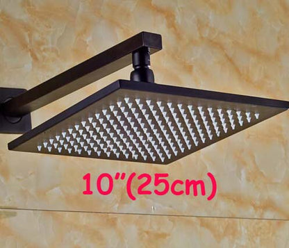 JunoShowers 10" Oil Rubbed Bronze Square Color Changing LED Rain Shower Head