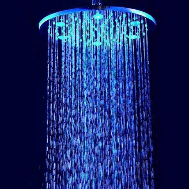 Juno 10 inch Big Rain Shower Head LED Shower Head Color Changing Round Shower Head