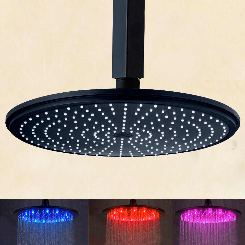 10 Oil Rubbed Bronze Round Color Changing LED Rain Shower Head