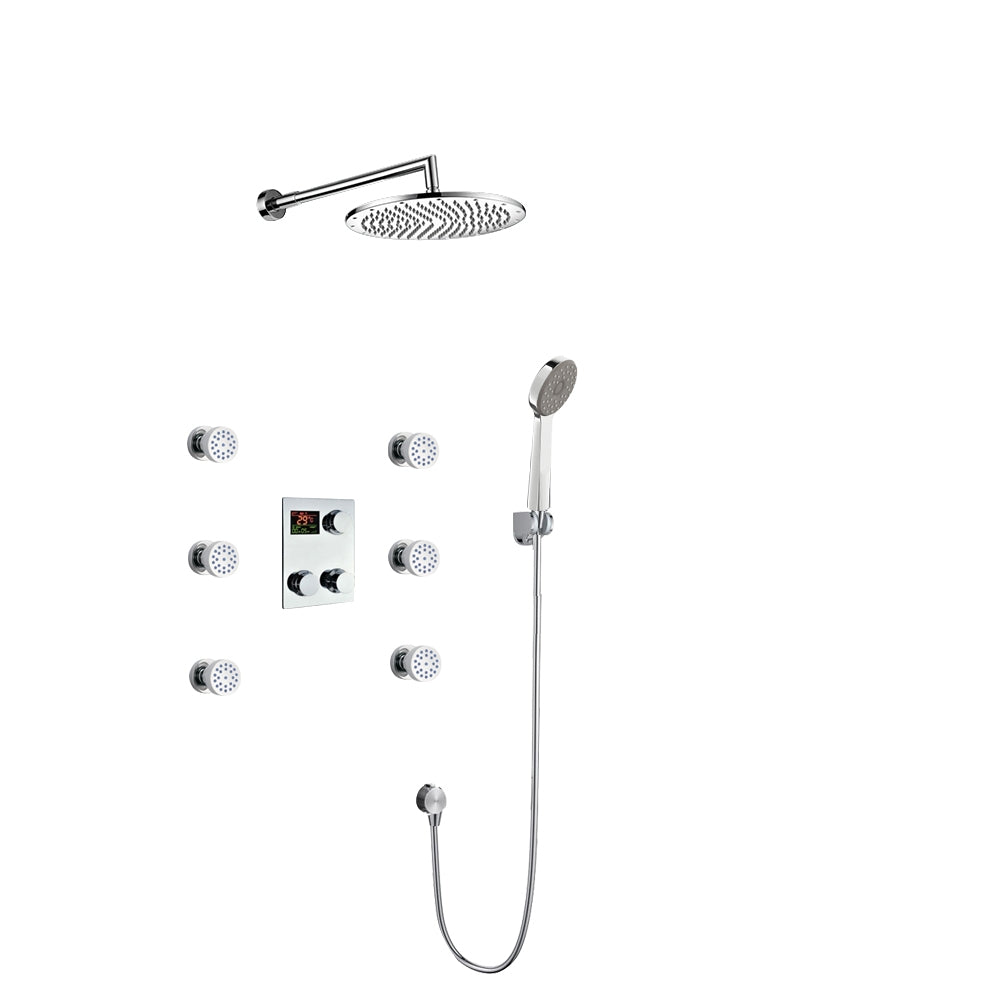 10" Thermostatic Digital Display shower system with hand shower System