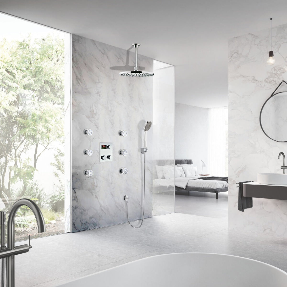 10 Thermostatic Digital Display shower system with hand shower System