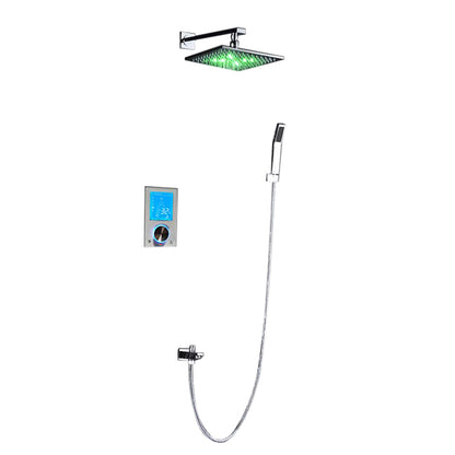 New Digital Display 12 inch Square Romantic Rain Shower