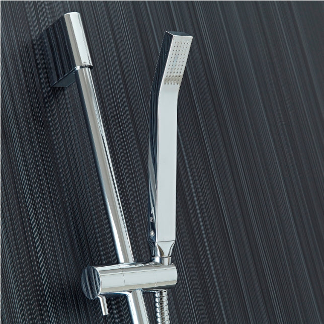 12" Chrome Finish Rain Shower Head with Handheld Shower in Shower Set