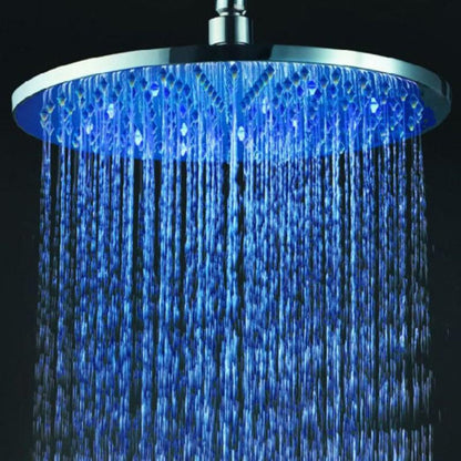 12" Wall Mount Round Copper LED Rain Shower Head