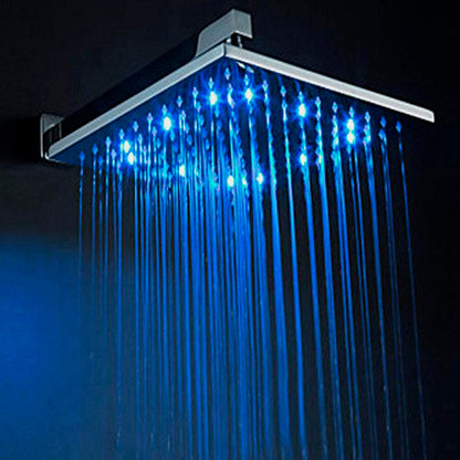 12 LED Shower Head - Brass Chrome square led shower head