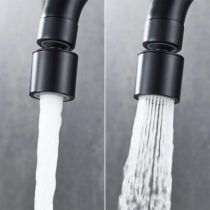 Juno Commercials Deck Mount Black  Pull Out Kitchen Faucets in Two Way Mixer Spray Modes