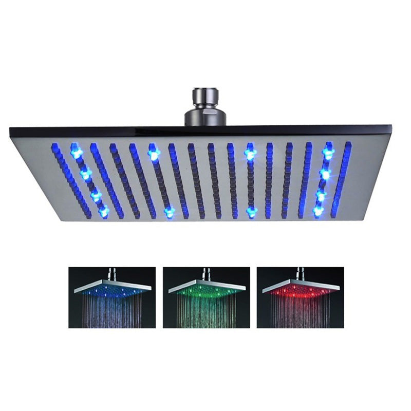 16" Square LED ShoSquare LED Shower Head - Ceiling Mount LED Showerheadwer Head Brass Chrome