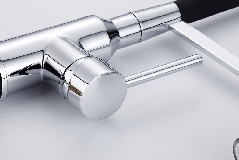 Juno Pull Down Chrome Finish Single Handle Kitchen Sink Faucet