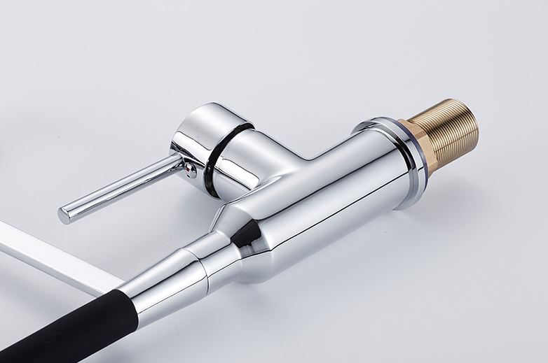 Juno Pull Down Chrome Finish Single Handle Kitchen Sink Faucet