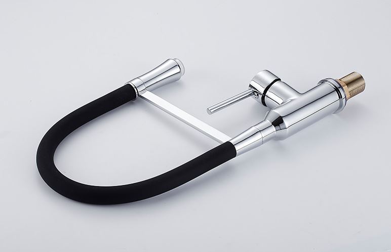 Juno Pull Down Chrome Finish Single Handle Kitchen Sink Faucet