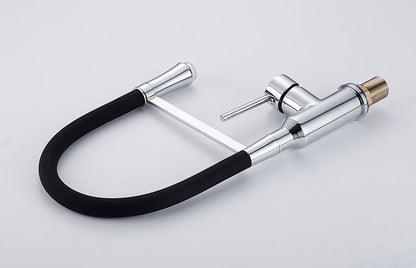 Juno Pull Down Chrome Finish Single Handle Kitchen Sink Faucet