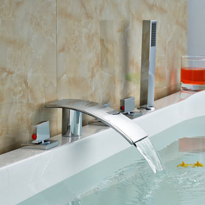 Maceió Bathtub Faucet With Hand Shower In Chrome Finish