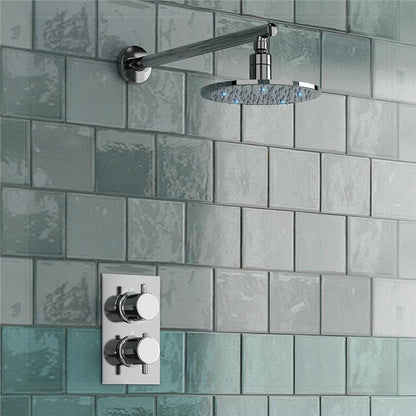 Colombes 8" Round LED Thermostatic Mixer Shower Kit Modern Bathroom Concealed Set robinet lavabo automatique chinese