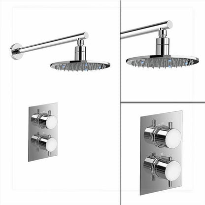 Colombes 8" Round LED Thermostatic Mixer Shower Kit Modern Bathroom Concealed Set robinet lavabo automatique chinese