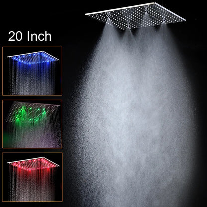 stainless steel led shower with spray mist shower head 