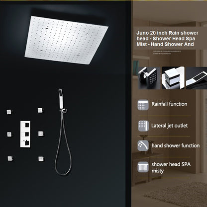 stainless steel led shower with spray mist shower head 