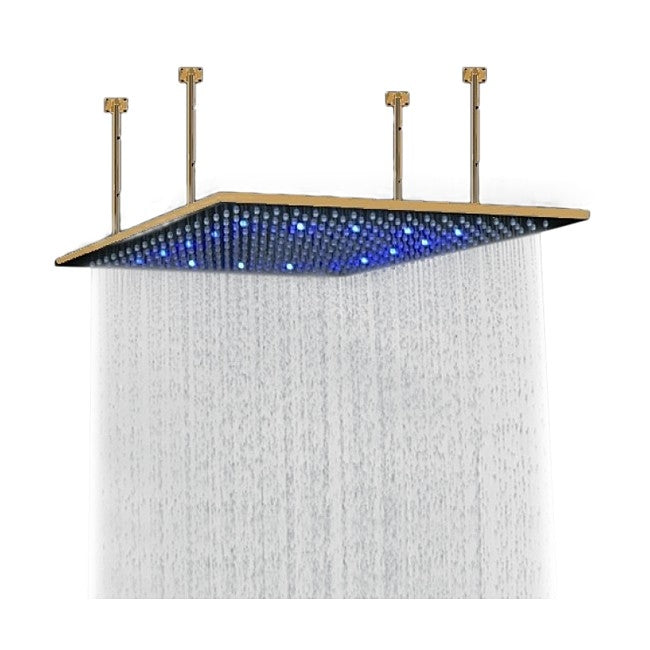20" Large Gold LED Rain Shower Head Ceiling Mount