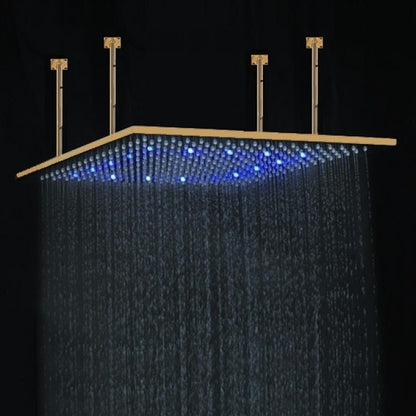 20" Large Gold LED Rain Shower Head Ceiling Mount