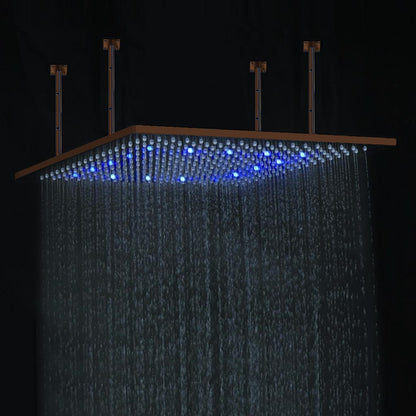 24" Oil Rubbed Bronze Square Color Changing LED Rain Shower Head