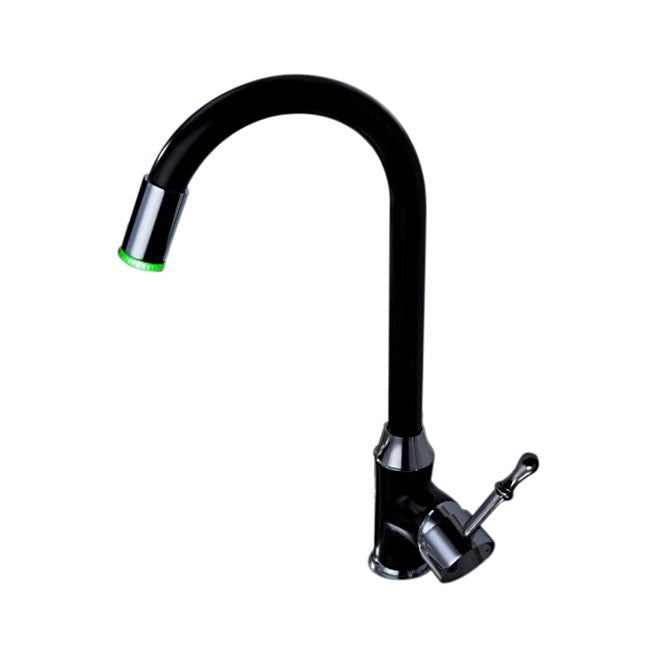 26" New Black Chrome Finish LED Kitchen Sink Faucet
