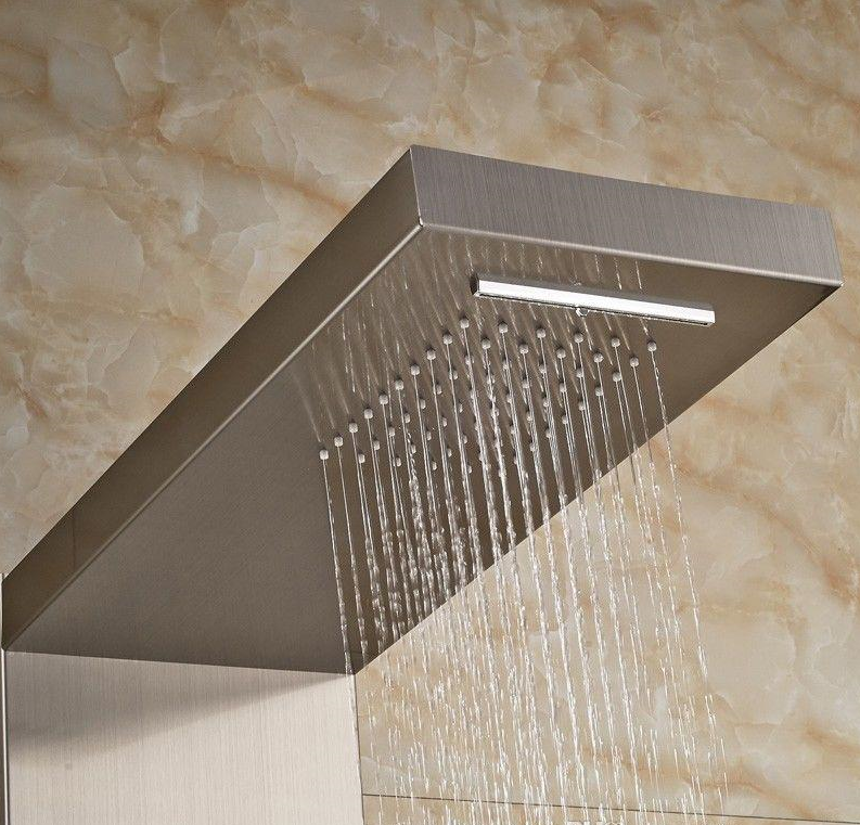 Juno Brass Brushed Nickel Stainless Steel Contemporary Bath Shower Faucets