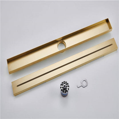 Juno LED Linear Shower Drain Flag Design Flange Body