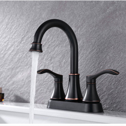 Juno Brushed Nickel Bathroom Faucet Dual Handle Deck Mounted Faucet