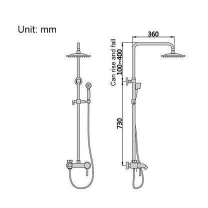 Juno 8" Oil Rubbed Bronze Rain Shower Systems with Handheld Shower